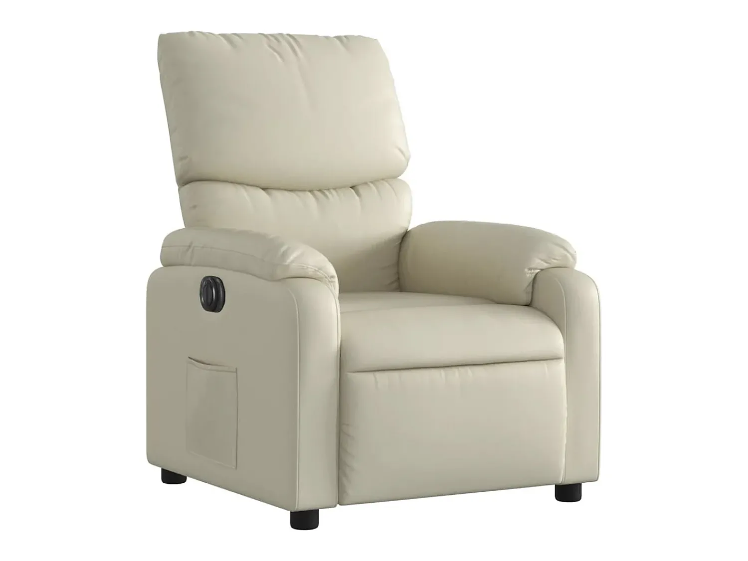 Best vidaxl Poltrona reclinável elétrica couro artificial cor Creme