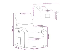 Best vidaxl Poltrona reclinável elétrica couro artificial cor Creme