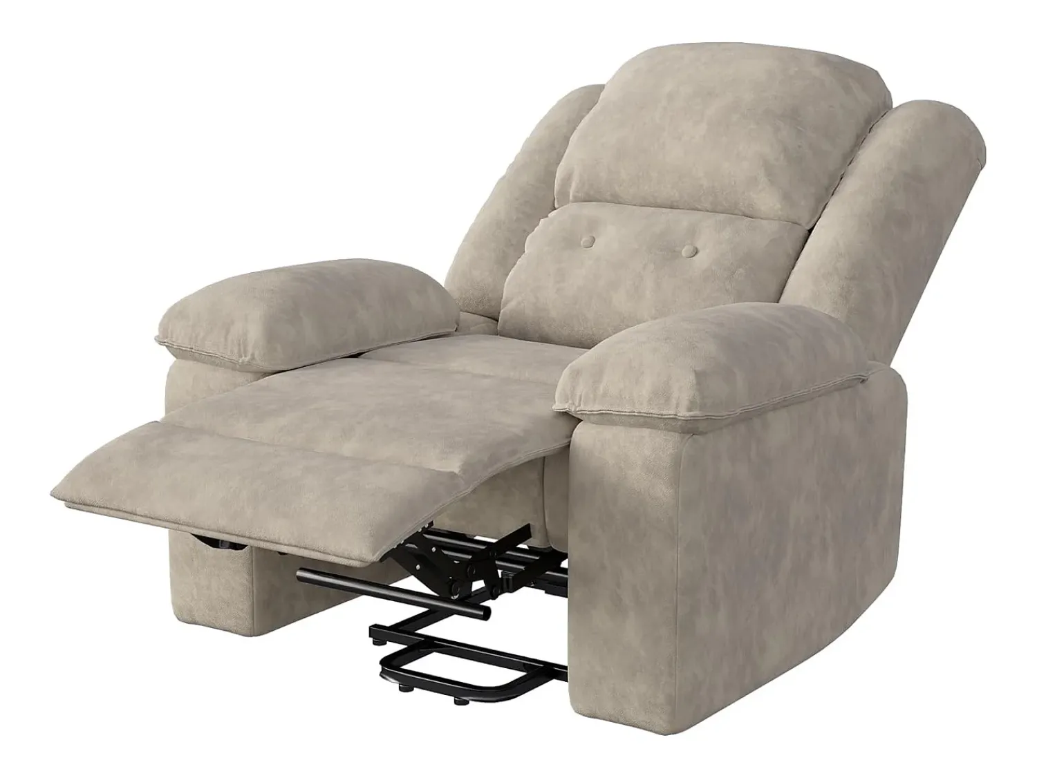 Poltrona| Poltrona reclinável elétrica reclinável em tecido - Cinza - C93 x L102 x A106 cm - Cinza 1 Cinzento claro