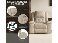 Poltrona| Poltrona reclinável elétrica reclinável em tecido - Cinza - C93 x L102 x A106 cm - Cinza 1 Cinzento claro