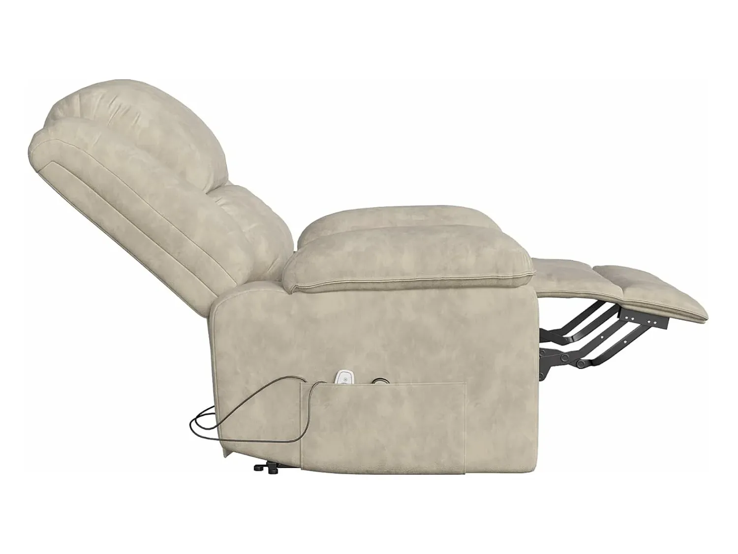 Poltrona| Poltrona reclinável elétrica reclinável em tecido - Cinza - C93 x L102 x A106 cm - Cinza 1 Cinzento claro