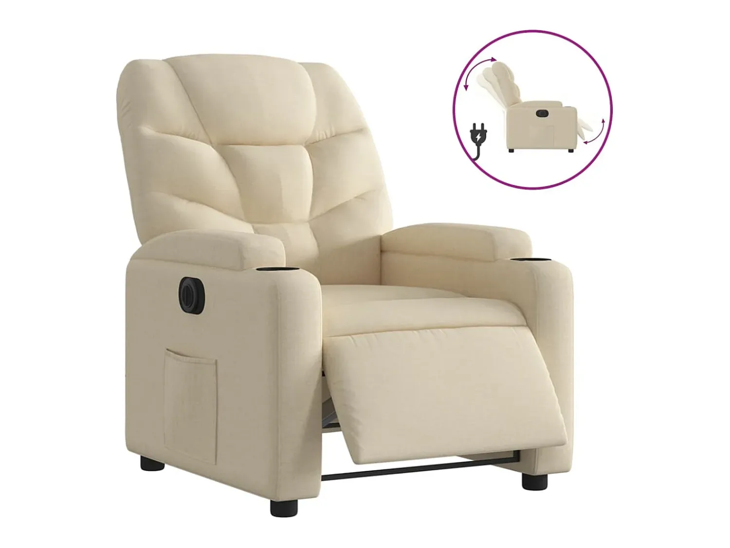 Poltrona| Poltrona reclinável elétrica tecido cor PT545423 Creme