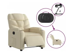 Poltrona| Poltrona reclinável elétrica tecido cor PT545423 Creme