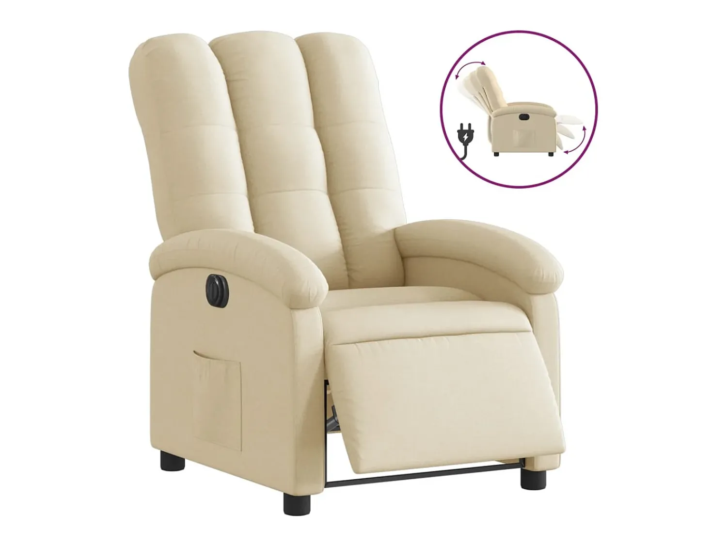 Poltrona| Poltrona reclinável elétrica tecido cor PT541208 Creme