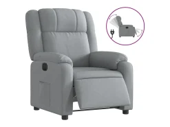 Outlet Poltrona reclinável elétrica tecido cinzento-claro PT275382 Cinzento claro