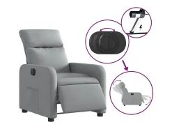 Sale Poltrona reclinável elétrica tecido cinzento-claro PT287423 Cinzento claro