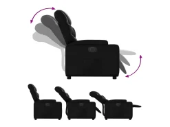 Poltrona*vidaxl Poltrona reclinável elétrica couro artificial Preto