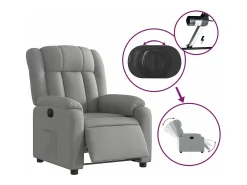 vidaxl Poltrona reclinável elétrica tecido -claro^ Poltrona