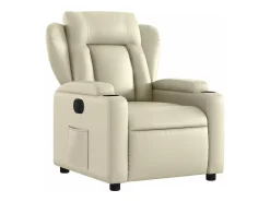 Poltrona| Poltrona reclinável elétrica couro artificial cor PT572707 Creme