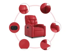 vidaxl Poltrona reclinável elétrica couro artificial^ Poltrona