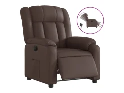 Poltrona* Poltrona reclinável elétrica couro artificial PT845635 Castanho