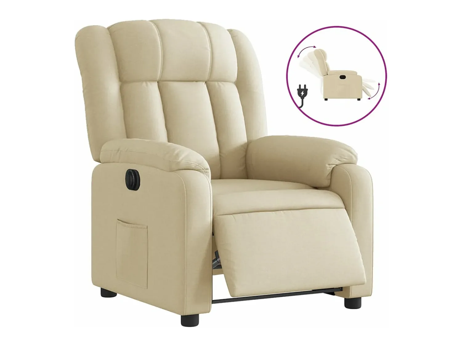 Poltrona* Poltrona reclinável elétrica tecido cor PT466946 Creme