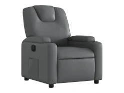 Poltrona* Poltrona reclinável elétrica couro artificial PT651860 Cinzento