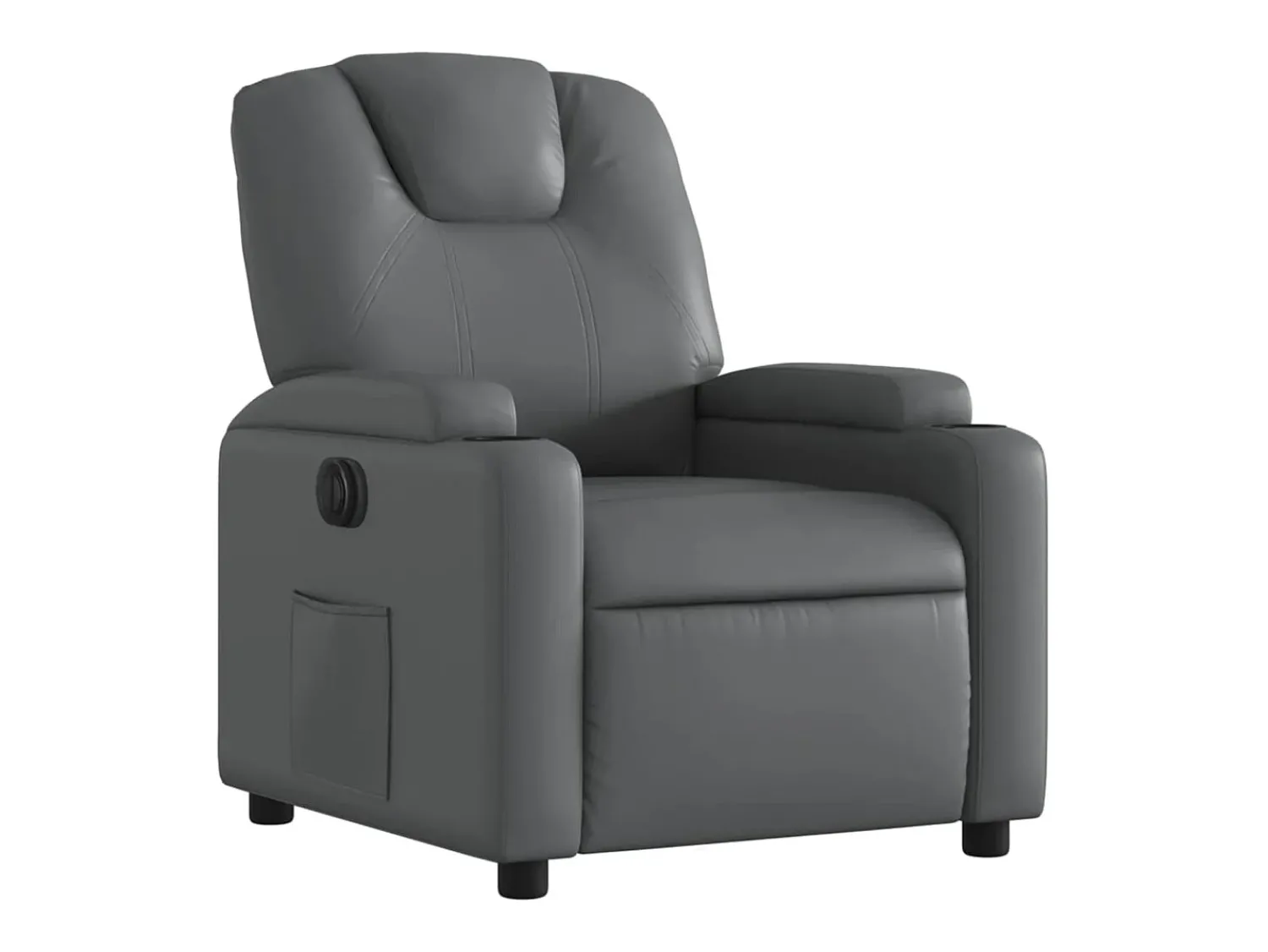 Poltrona* Poltrona reclinável elétrica couro artificial PT651860 Cinzento