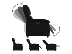 New vidaxl Poltrona reclinável elétrica couro artificial Preto