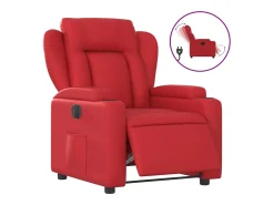 vidaxl Poltrona reclinável elétrica couro artificial Vermelho