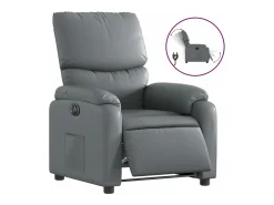 Poltrona reclinável elétrica couro artificial PT638312^ Poltrona