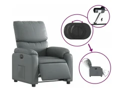 Poltrona reclinável elétrica couro artificial PT638312^ Poltrona