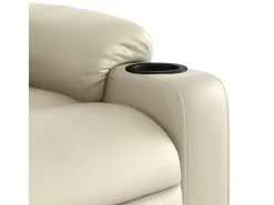 Best vidaxl Poltrona reclinável elétrica couro artificial cor Creme