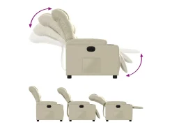 Best vidaxl Poltrona reclinável elétrica couro artificial cor Creme
