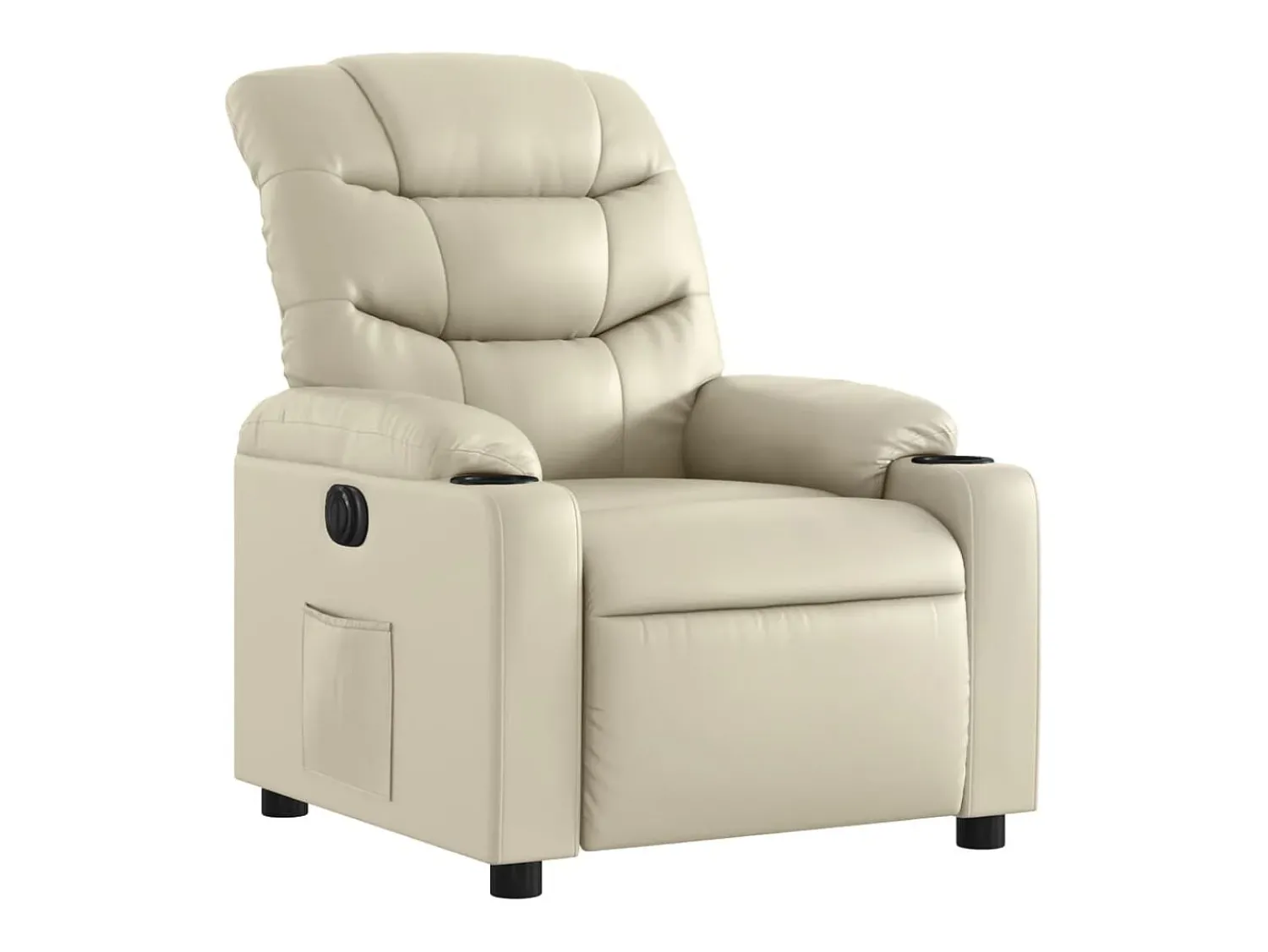 Best vidaxl Poltrona reclinável elétrica couro artificial cor Creme