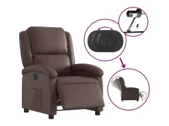 vidaxl Poltrona reclinável elétrica couro artificial^ Poltrona