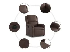 vidaxl Poltrona reclinável elétrica couro artificial^ Poltrona