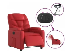 Poltrona* Poltrona reclinável elétrica couro artificial PT283055 Vermelho