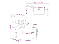 Poltrona*vidaxl Poltrona reclinável elétrica couro artificial cor Creme