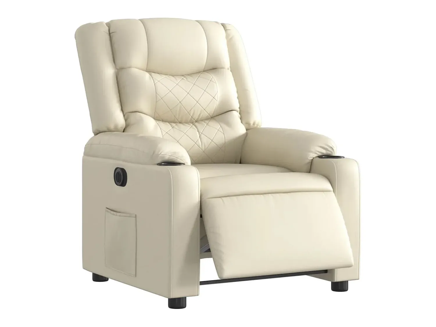 Poltrona*vidaxl Poltrona reclinável elétrica couro artificial cor Creme