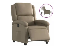 Sale Poltrona reclinável elétrica couro artificial cor cappuccino PT628988 Castanho