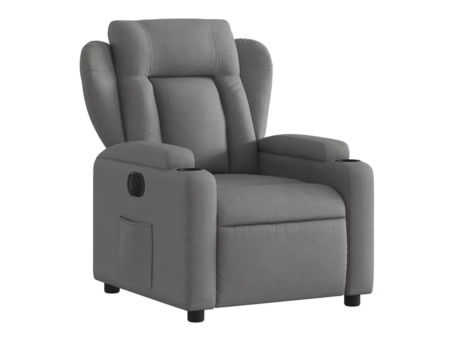 Sale Poltrona reclinável elétrica tecido -escuro PT179146 Cinzento