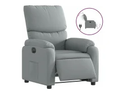 Hot vidaxl Poltrona reclinável elétrica tecido cinzento-claro Cinzento claro