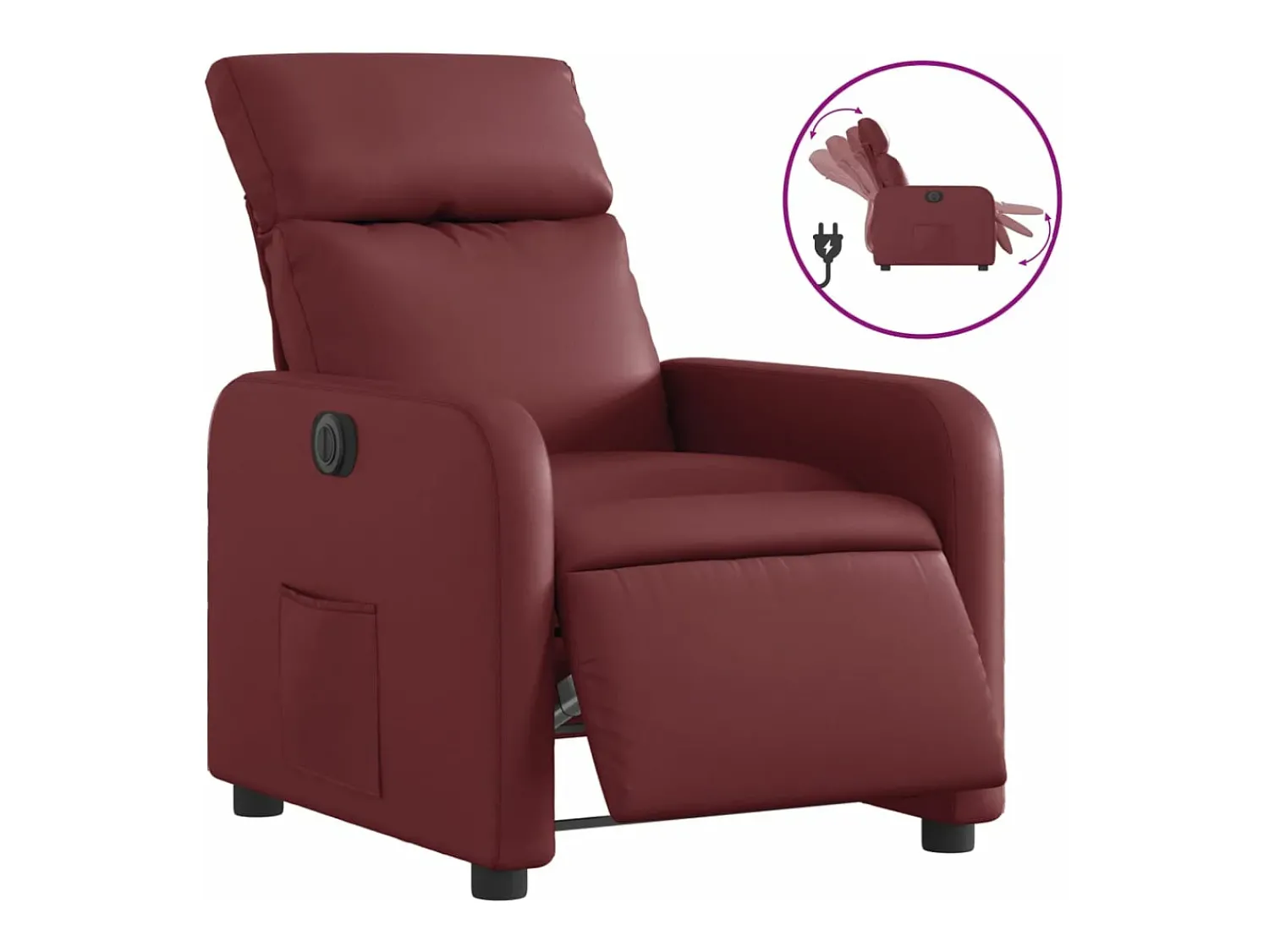 Discount Poltrona reclinável elétrica couro artificial tinto PT402905 Vermelho