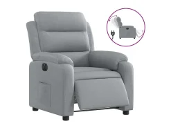 Poltrona*vidaxl Poltrona reclinável elétrica tecido cinzento-claro Cinzento claro