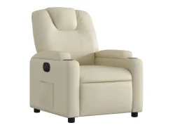 Best Poltrona reclinável elétrica couro artificial cor PT297729 Creme