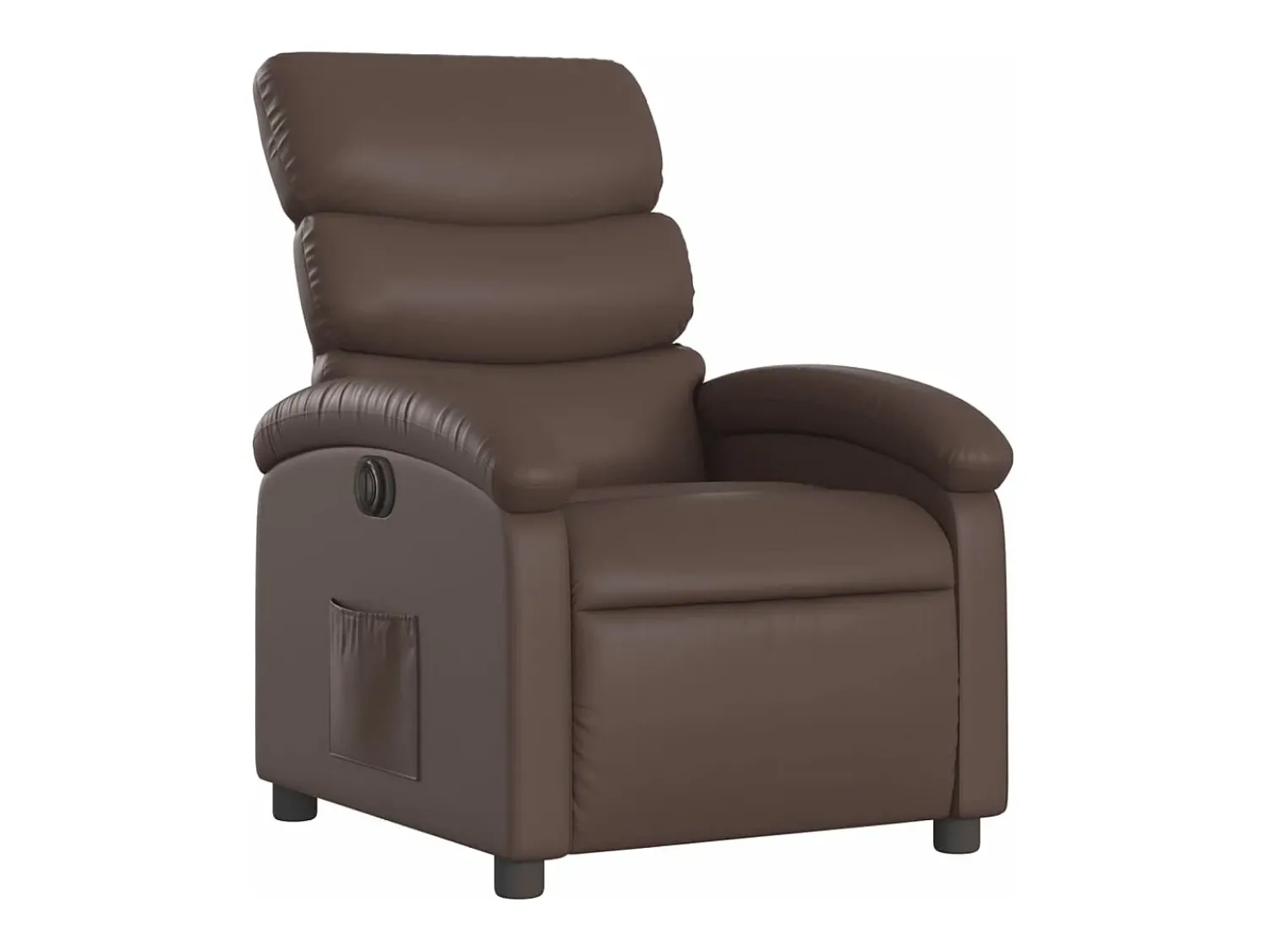 Outlet Poltrona reclinável elétrica couro artificial PT934279 Castanho