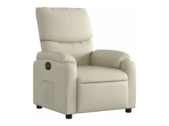 Poltrona| Poltrona reclinável elétrica couro artificial cor PT331545 Creme
