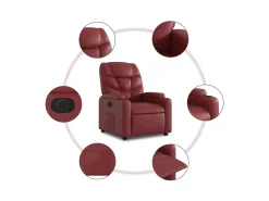 Poltrona|vidaxl Poltrona reclinável elétrica couro artificial tinto Vermelho