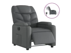 Poltrona reclinável elétrica couro artificial PT827987^ Poltrona