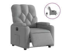 Poltrona|vidaxl Poltrona reclinável elétrica tecido -claro Cinzento