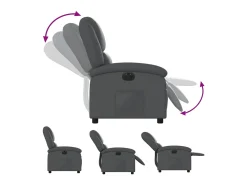 Poltrona|vidaxl Poltrona reclinável elétrica couro artificial Cinzento