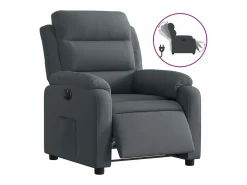 Best Poltrona reclinável elétrica veludo -escuro PT500254 Cinzento