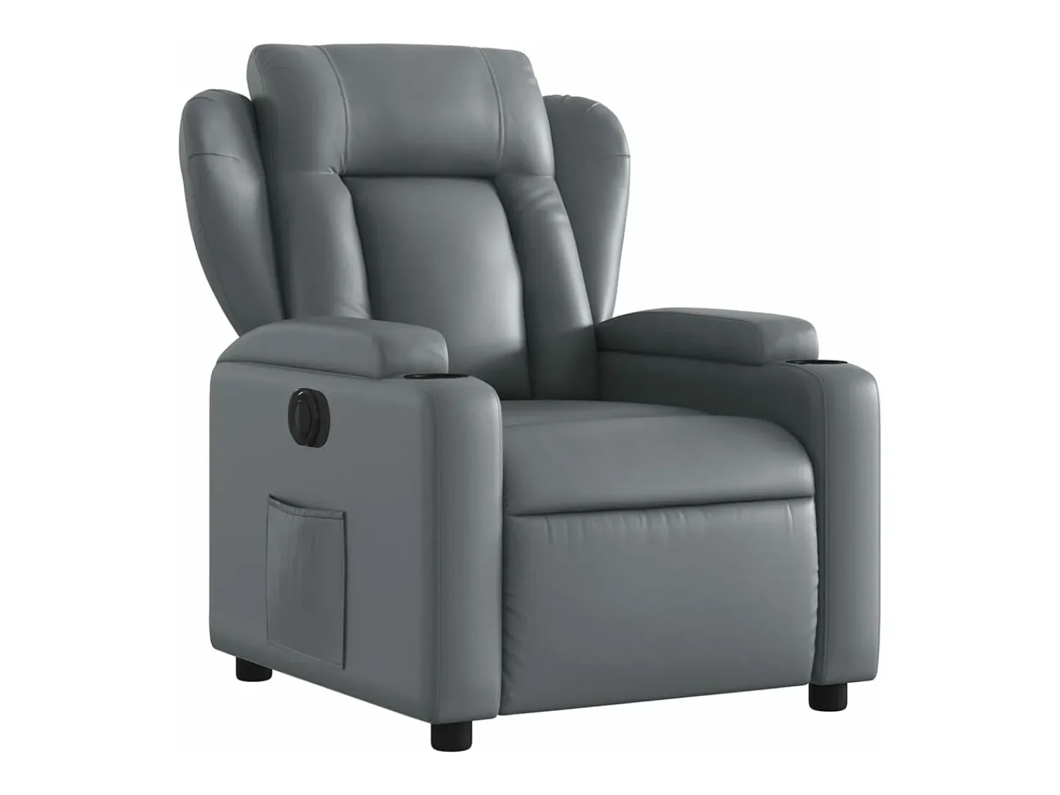 Poltrona| Poltrona reclinável elétrica couro artificial PT484361 Cinzento