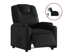 Best Poltrona reclinável elétrica couro artificial PT526811 Preto