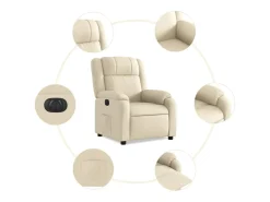 vidaxl Poltrona reclinável elétrica tecido cor^ Poltrona