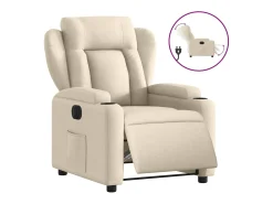 Poltrona* Poltrona reclinável elétrica tecido cor PT360007 Creme