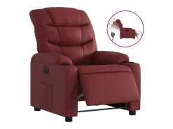 Poltrona* Poltrona reclinável elétrica couro artificial tinto PT673556 Vermelho