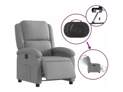 Poltrona*vidaxl Poltrona reclinável elétrica tecido cinzento-claro Cinzento claro
