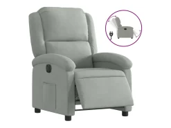 Poltrona*vidaxl Poltrona reclinável elétrica veludo -claro Cinzento